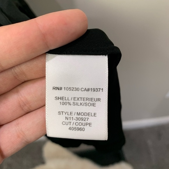 [Joie] Black 100% Silk Sleeveless Sheer Longline Tunic Tank Top - Picture 6 of 8